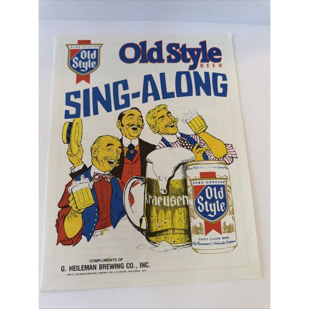 Vintage Old Style Heileman Brewing La Crosse WI Print Ad SING-ALONG Breweriana